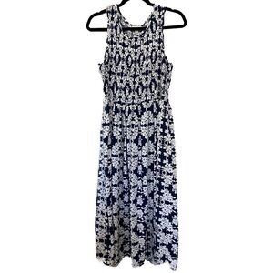 Madison Jules Blue Hawaiian Print Midi dress Size XL
